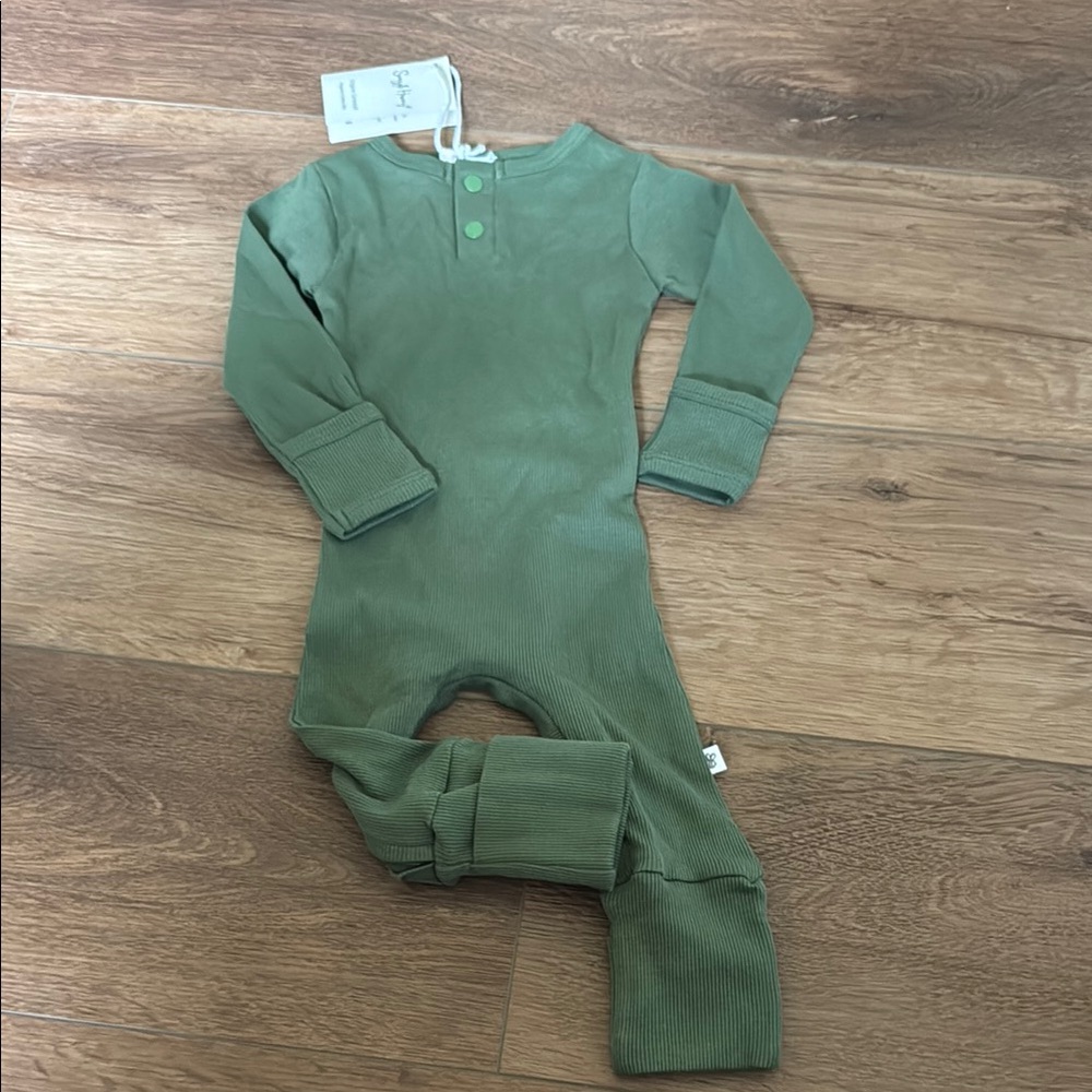 Green Kids One Piece Footie